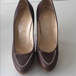 Christian Louboutin brown leather heels
